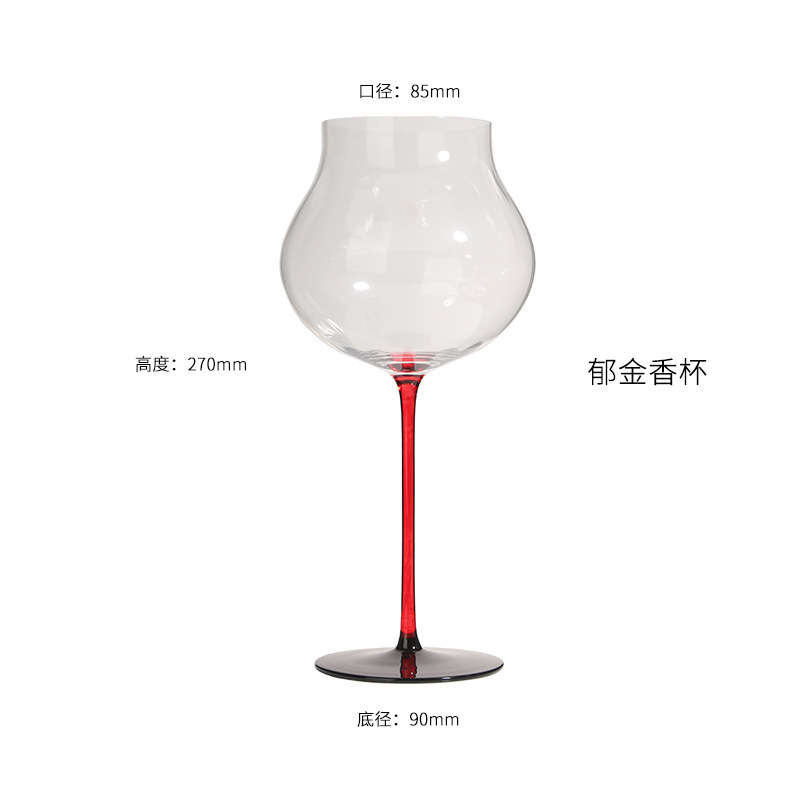 Tazas de vino rojo y negro de lujo ligero moderno, tazas de vino rojo, tazas de vino de restaurante, tazas de vino de alto nivel