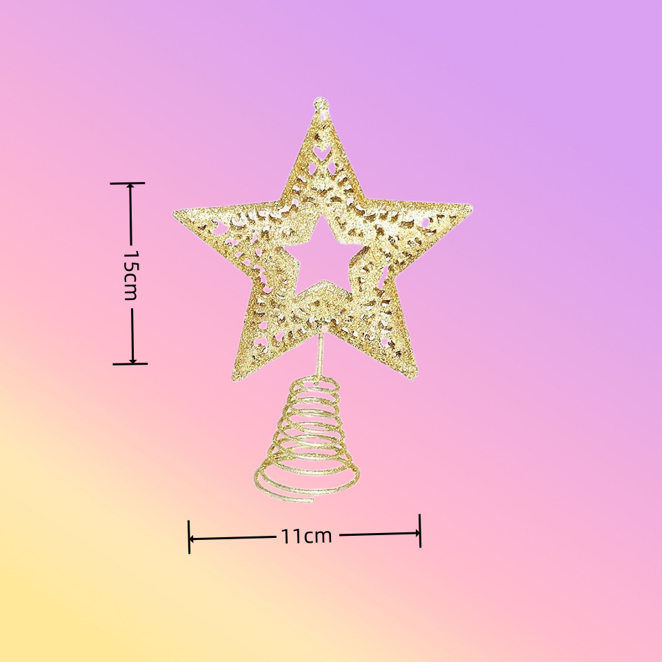 Nuevo vestido de la estrella de cinco puntas de hierro amor Ángel Árbol de Navidad al por mayor transfronterizo estrella superior decoración estrella de cinco puntas