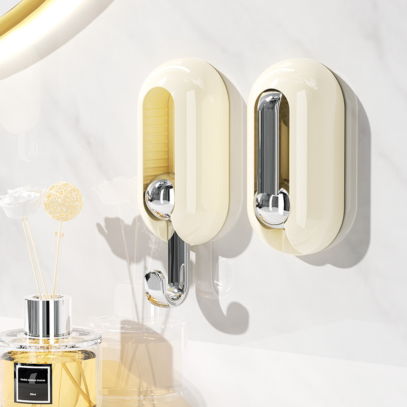 En stock gancho giratorio creativo 2023 gancho pegajoso fuerte detrás de la puerta de soporte de carga sin costuras adhesivo pasillo percha al por mayor