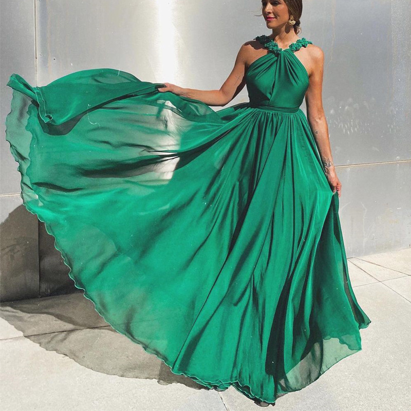 Europa y América Primavera de comercio exterior nueva ropa de mujer vestido deseo Dunhuang sexy vestido Delgado gran swing falda