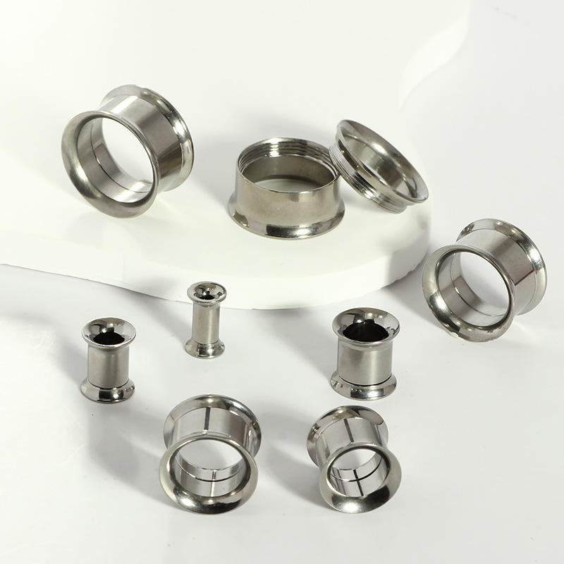 F136 Titanium Inner Thread Double Horn Ear Tunnel Vacuum Plating Punk Style Body Piercing Jewelry 16mm detail image 7