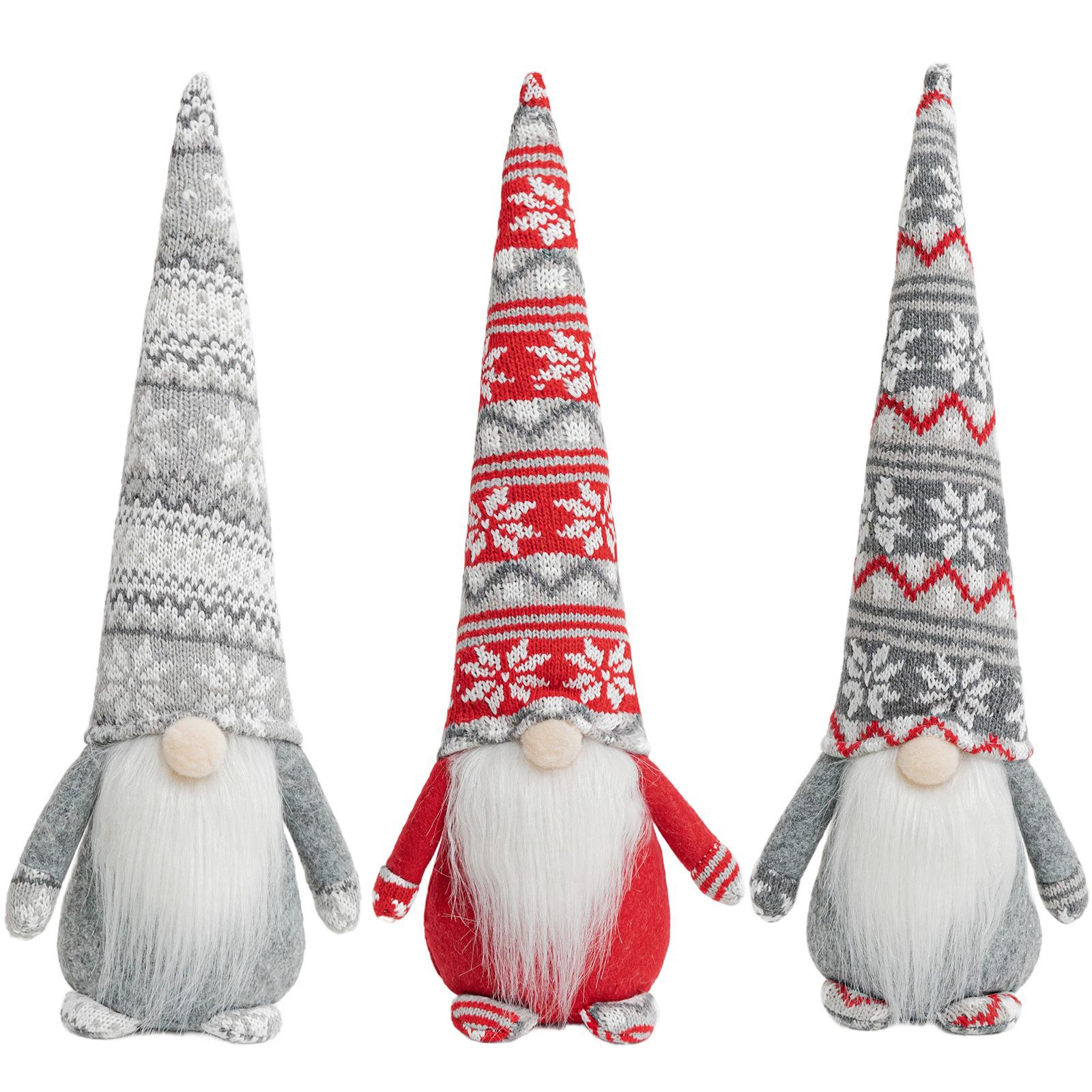 Navidad transfronteriza muñeca sin cara de punto gorro de copo de nieve encantador duende enano Rudolph muñeca decoración