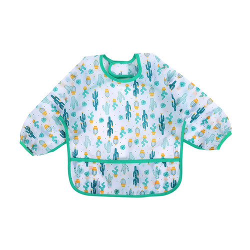 Factory processed raincoat-style reverse-wear waterproof baby children eat-free mealtime bib apron drawing clothes