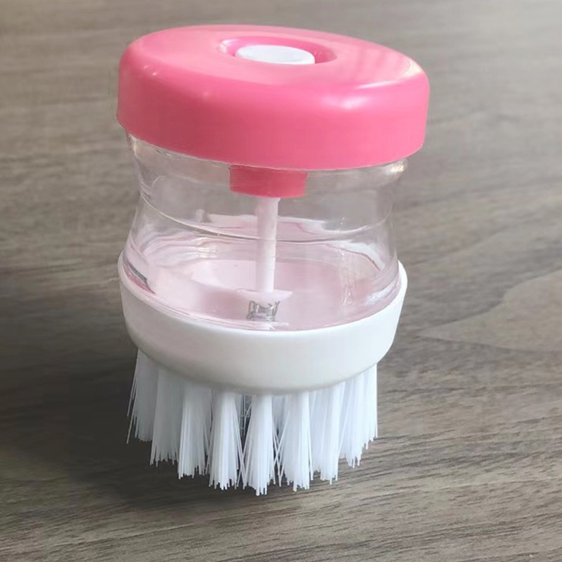 Prensa líquido lavado olla cepillo olla artefacto líquido automático añadir esponja cepillo de limpieza multifuncional cepillo de lavado de platos