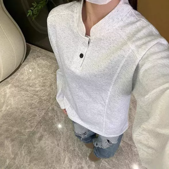 美式复古亨利领毛衣女秋冬季新款cleanfit慵懒风高级感软糯针织衫