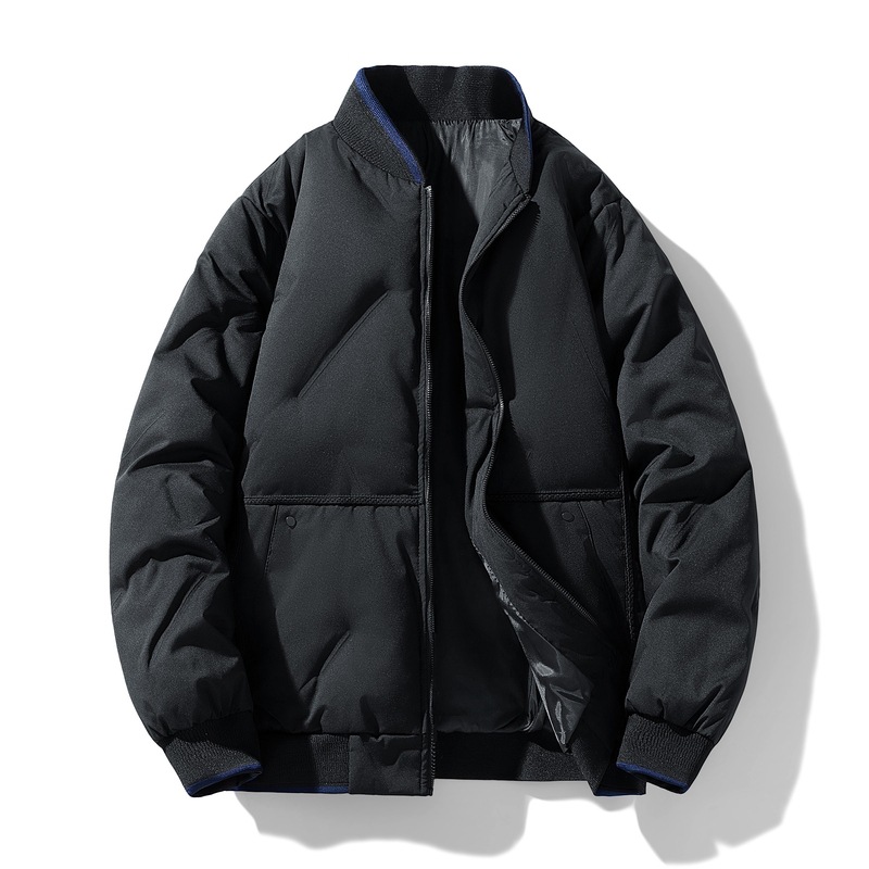 Large Size Padded Jacket Men's Baseball Collar Padded Jacket Casual Loose Warm Thickened Couple Padded Jacket_viptrois.com