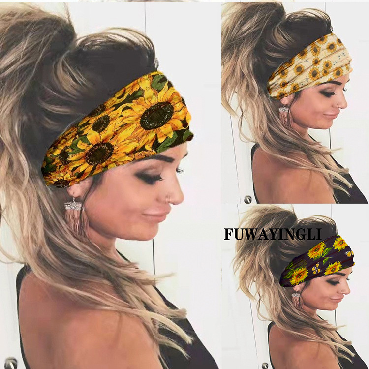 30g Weight Hair Band Hair Accessories Type Fashion Flower Polyester Printing Hair Band