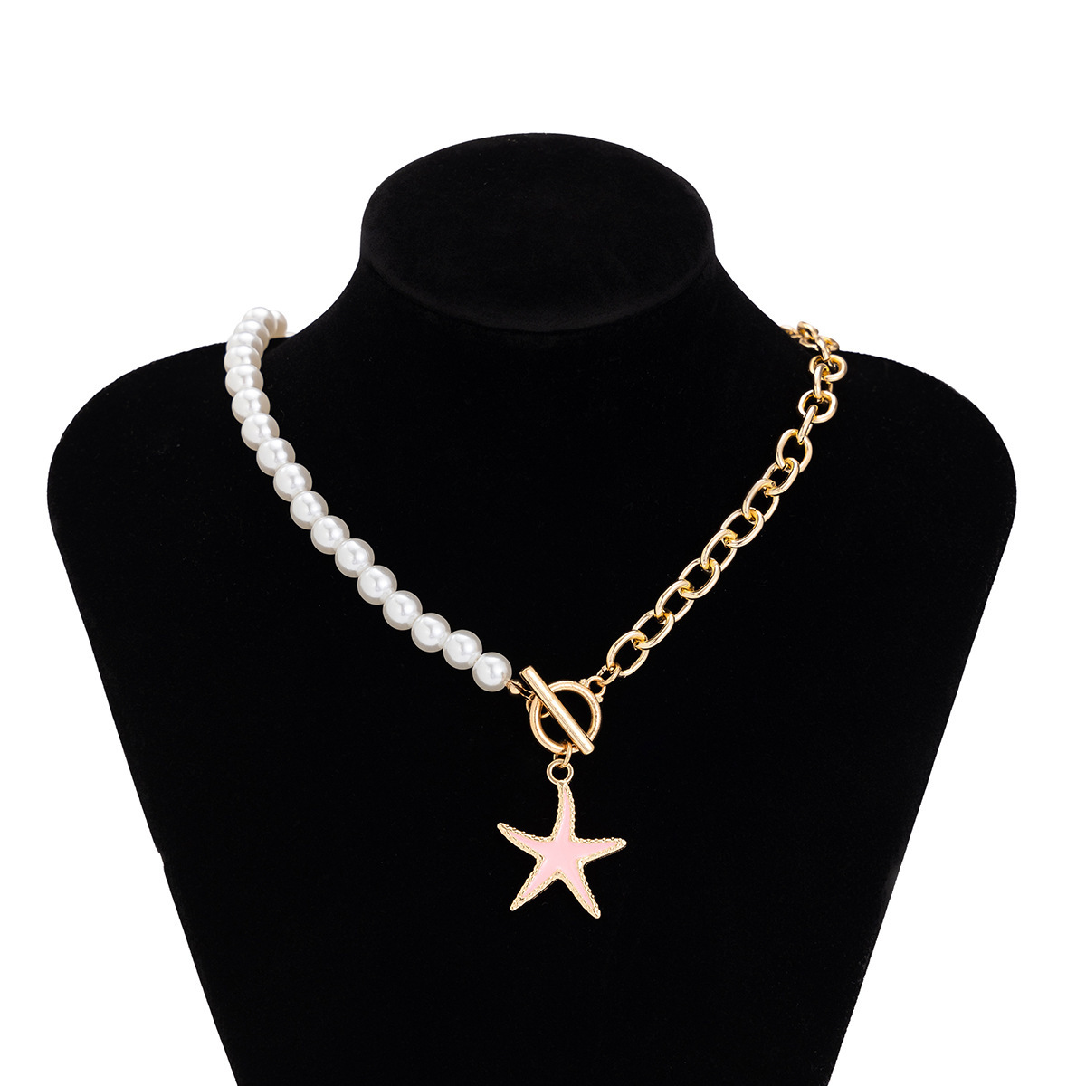 Set gioielli donna collana croce stella e perle sintetiche_voghion.com