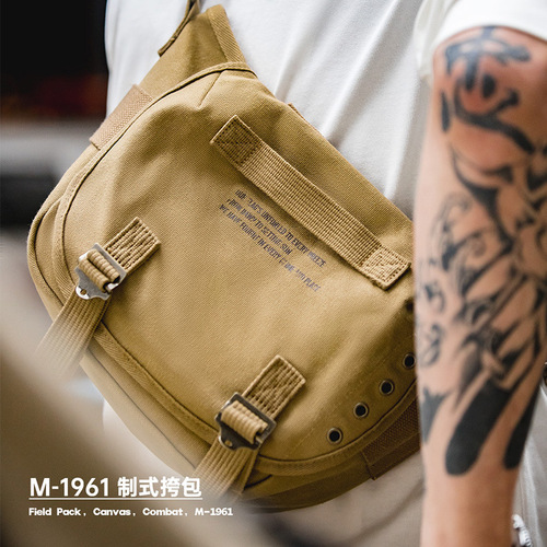 Madden workwear American retro M1961 letter canvas messenger bag portable one-shoulder motorcycle waist bag for men