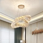 酒店吊灯客厅主灯现代轻奢艺术环形水晶灯奢华大气卧室餐厅吊灯