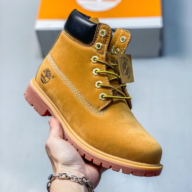 Correct Version of Timberland Yellow Boots, Timberland Men's and Women's Outdoor Sports Workwear Snow Boots, Hiking High-Top Boots