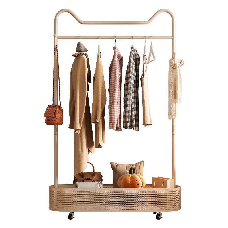 Ponga ropa, percha de estilo crema, piso, dormitorio, canasta de ropa sucia, perchero, perchero de habitación doméstica, estante de almacenamiento