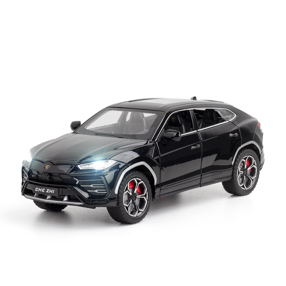 Modelo de coche de aleación de coche 1:24 Rambo URUS Bison Tire hacia atrás con luz de sonido niño modelo de coche de juguete adornos