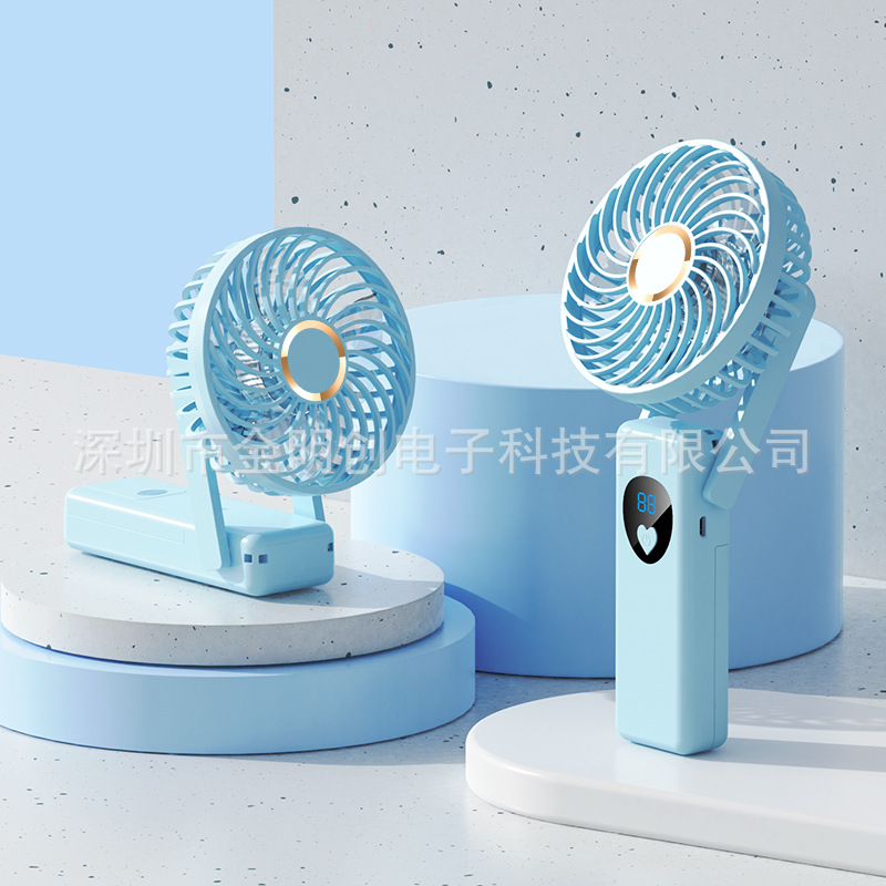 Nuevo Ventilador de Mano Mini, Ventilador de Escritorio Portátil USB para Estudiantes, Ventilador de Mano con Soporte, Viento Fuerte, Regalo, LOGO