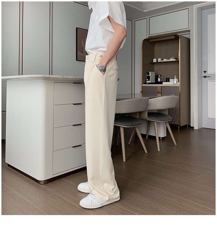 Men's Clothing Spring and autumn mopping pants simple casual trousers men new loose straight trousers black versatile trousers trend_voghion.com