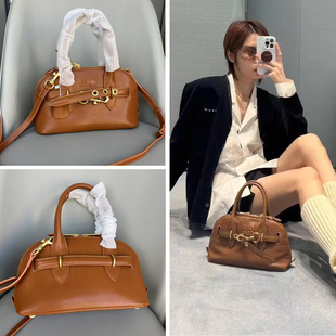 [High Version] Miu Miu 2025 New Letter Logo Genuine Leather Shell Bag Shoulder Satchel Crossbody Bag