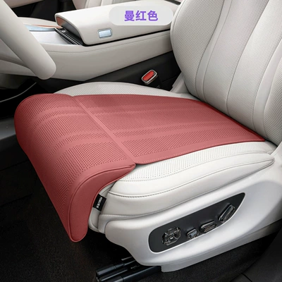 Single Piece Extended Leg Rest – Four Seasons Pad - volcano-red-nappa-leather-thin-extended-leg-support-cushion-ideal-full-range