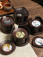 茶杯垫电木方形茶托杯架收纳茶杯托隔热茶垫茶道功夫创意茶具配件