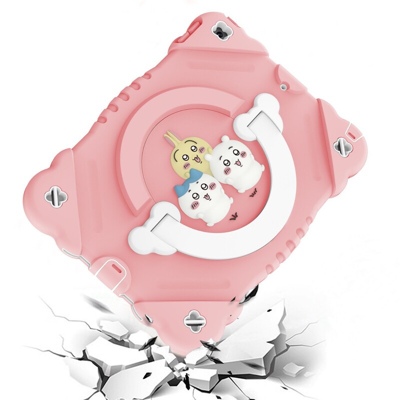 Suitable for iPad 10.2 Usaki cartoon anti-drop protective case with silicone strap handle for children's tablet Suitable for iPad 10.2 Usaki cartoon anti-drop protective case with silicone strap handle for children's tablet