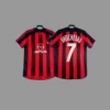 2003-04AC home red and black stripes + printed No. 7