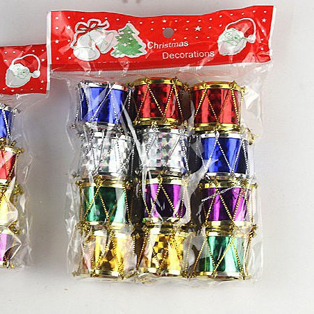Tambor colgante navideño de lámina metálica, varios tamaños (2.5-5cm)