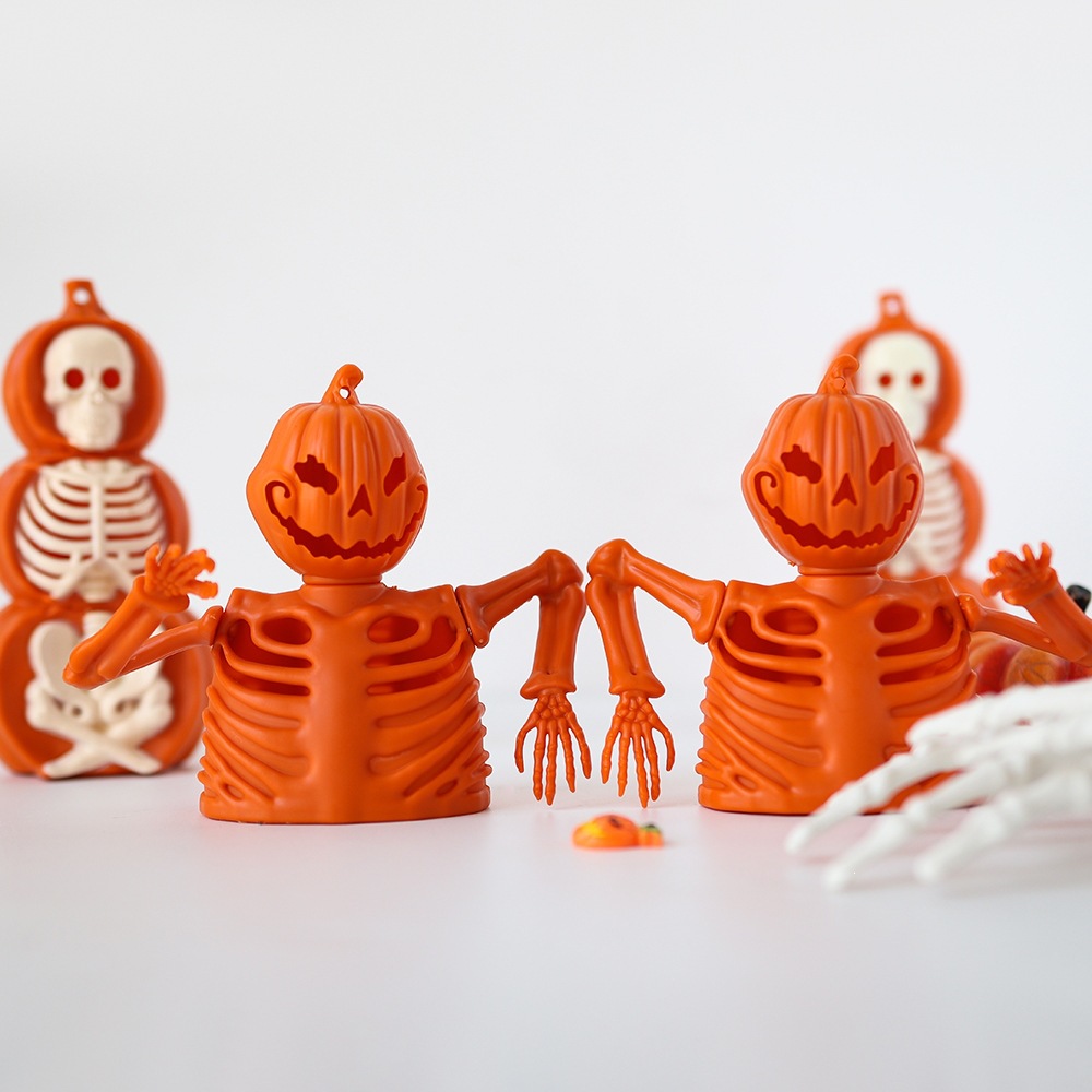 Transfronterizo nuevo Halloween iluminante fantasma candelabro fantasma fiesta decoración decoración calabaza lámpara esqueleto