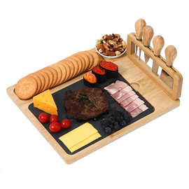 竹制芝士板套装新品含岩石板芝士刀具奶酪板长方形切菜板披萨钻板