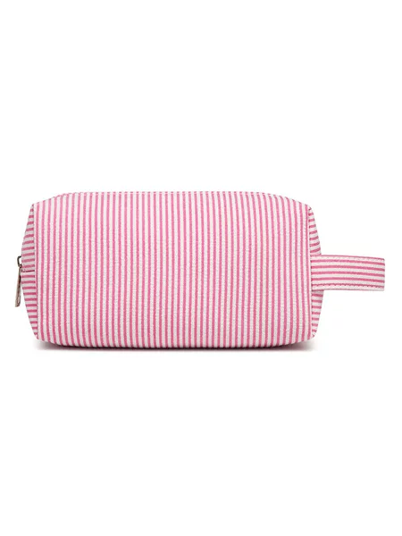 Cross-Border Hot-Selling Seersucker Cosmetic Bag, Large-Capacity Toiletry Bag, Simple Portable Zipper Eyebrow Pencil Storage Bag