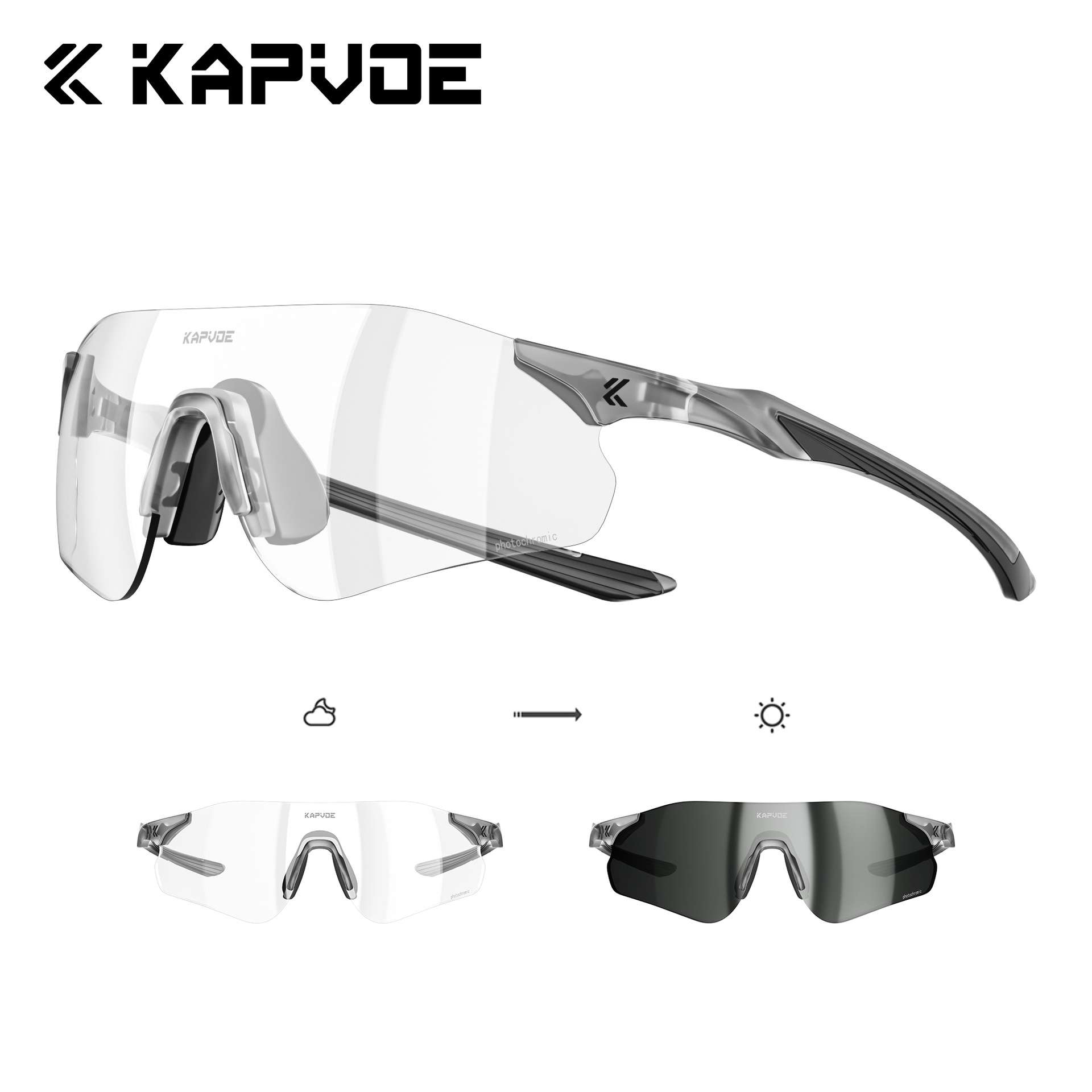 Gafas Fotocromáticas para Ciclismo y Correr de TR90, Fotocromático y Cortavientos, para Ciclismo y Escalada image 18