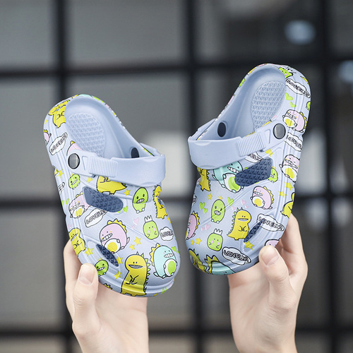 Summer New Children's Hole Shoes for Boys, Cartoon Cute Indoor Home Shoes for Girls, Slides for Outdoor Wear, Beach Shoes