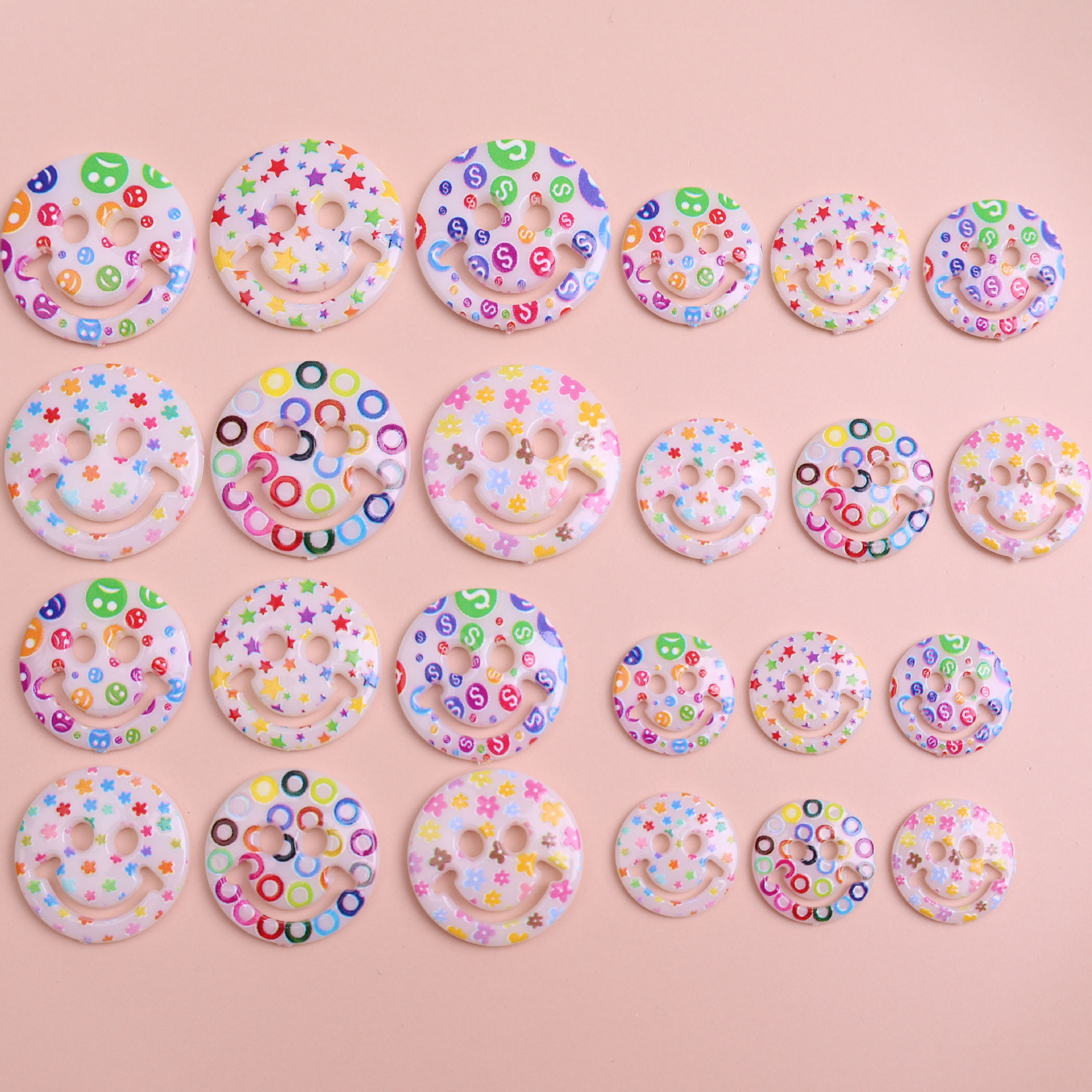 Nuevo color yakele smile Button DIY hair Decoration hair rope hair Card patch Mobile Phone Shell Decoration parts image 3