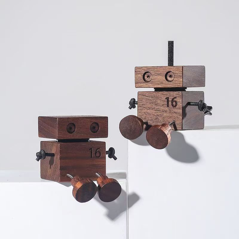 Robot de madera de pierna temblorosa de madera de nuez negra de automóvil perfumado salida de aire sin fuego perfumado decoración adornos lindos regalos