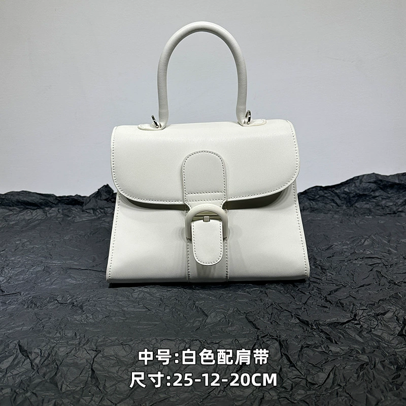 Новая Snow White Brilliant Color Block Box Leather Horseshoe Buckle Crossbody Bag Hood Class Horizontal Handbag