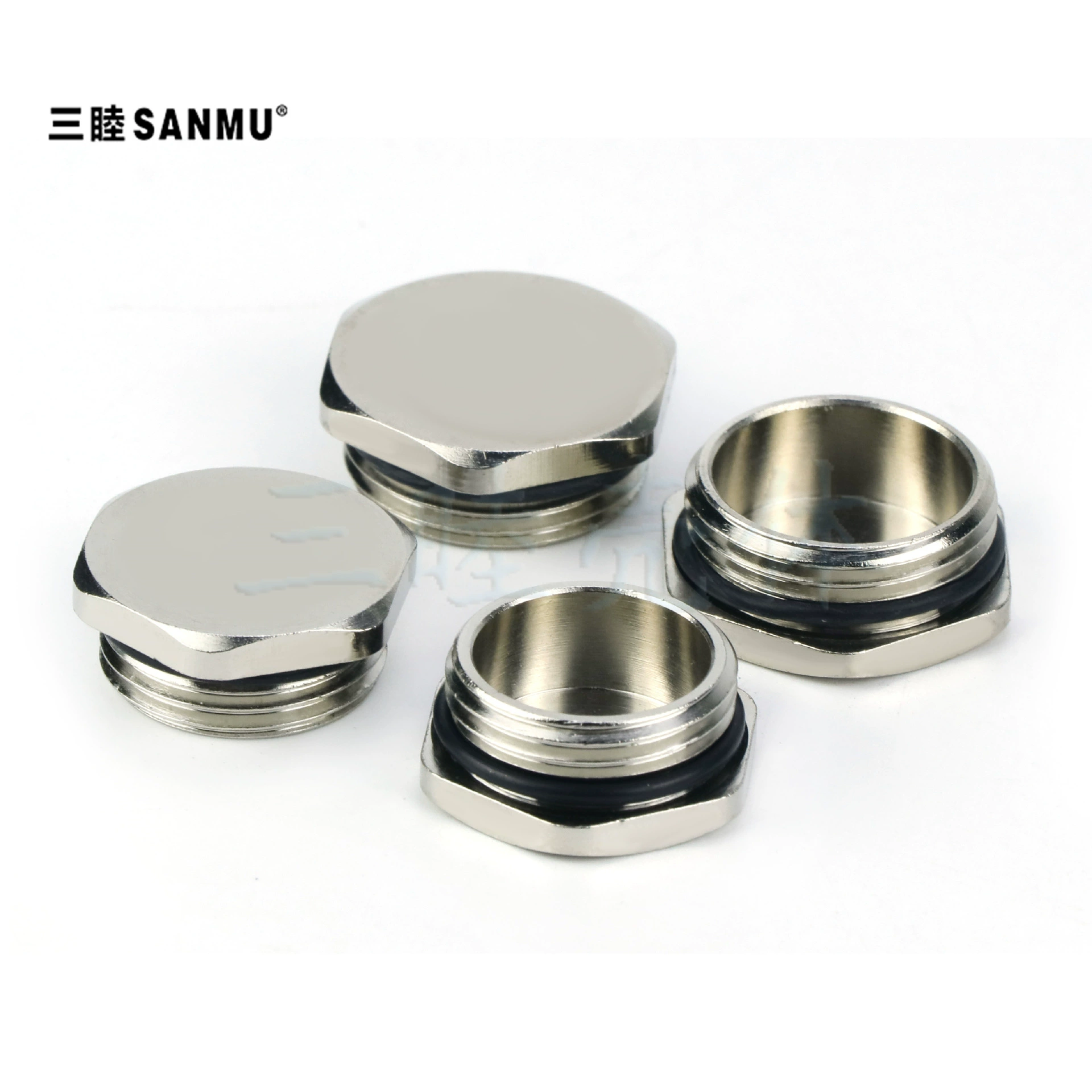 Никелированная медная заглушка, внешняя шестиугольная заглушка, водонепроницаемая заглушка, никелированная медь M20/M22