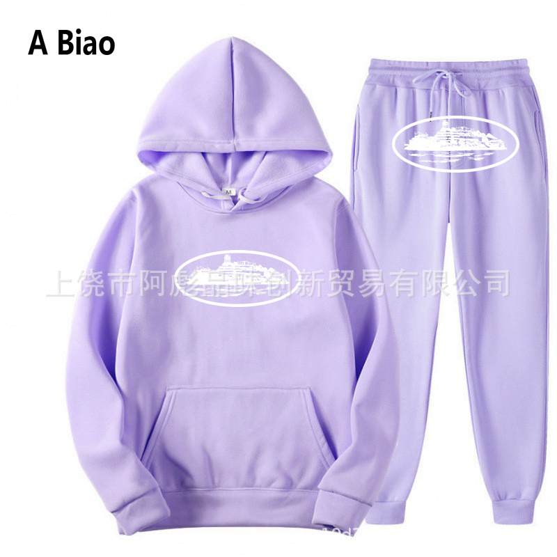 Europa y América Clint419 diablo prisión patrón de impresión de los hombres y las mujeres mismo suéter más traje de terciopelo al por mayor suelta nueva