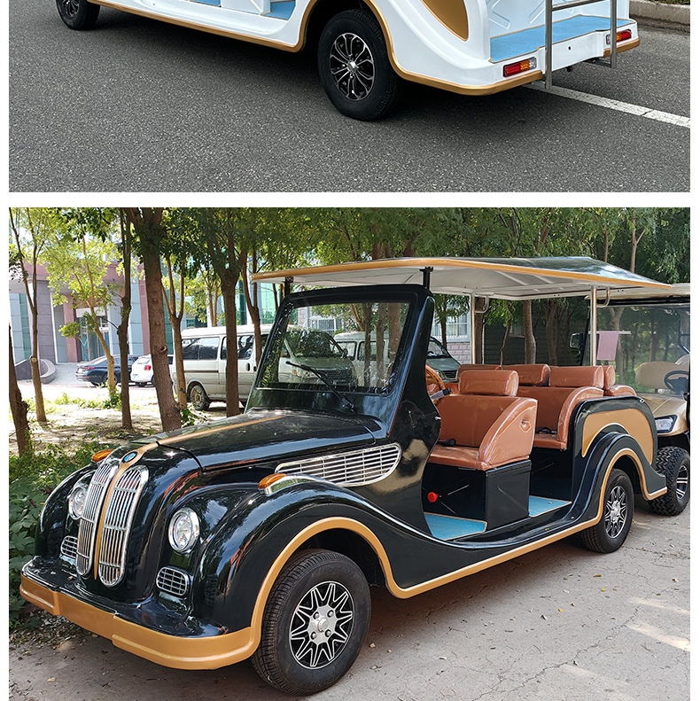 Xinda Road Park Community Electric Shuttle Bus Factory Winery Shuttle Bus 11-Seat Scenic Area Tourist Old Car Sightseeing Vehicle