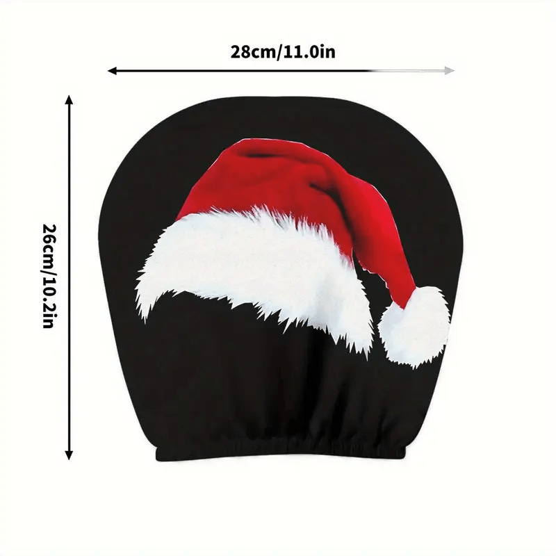 Car headrest cover with Christmas hat print, universal soft and breathable pillowcase for the car, can be customized with labels and made according to provided images
