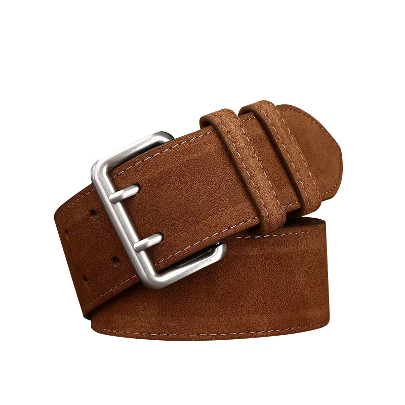 4.3CM wide cowhide suede wide belt