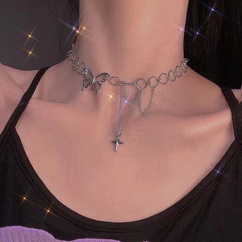 Butterfly Necklace Women's Lockchain Instagram Hip-Hop Cool Minimalist Design New Trendy Choker