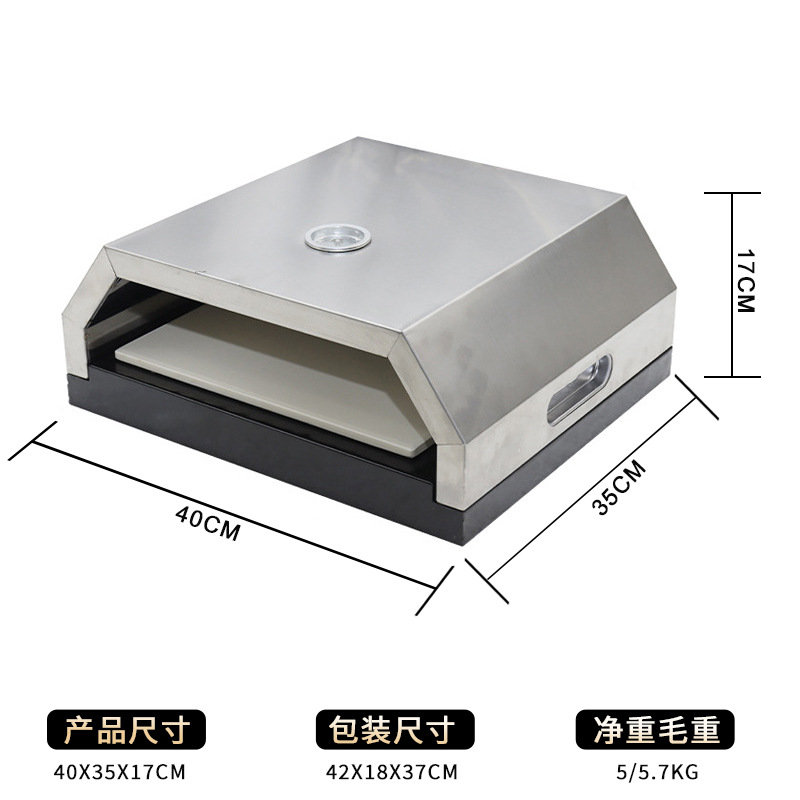 Horno de pizza de acero inoxidable al por mayor con pizza, horno de hornear de pan de piedra, horno de pizza portátil, pizza joven