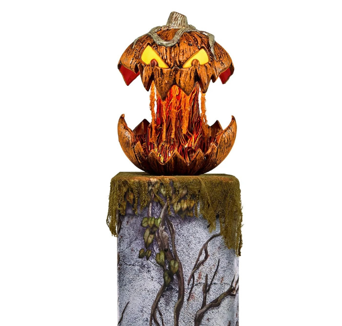 Décoration de levage de citrouille d'Halloween Cour extérieure Jardin Fête Bricolage Décor Horreur Voix Lumière LED Ornementation_voghion.com