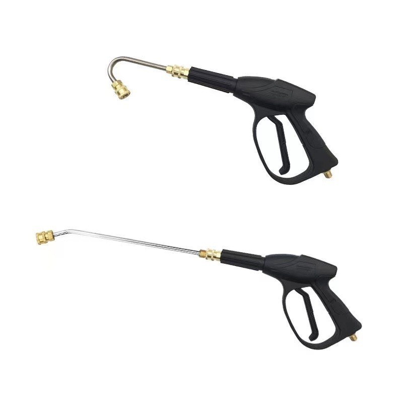 Car wash water gun with extended 1/4 quick-connect elbow fitting, household car washer spray gun elbow rod, car washer accessories