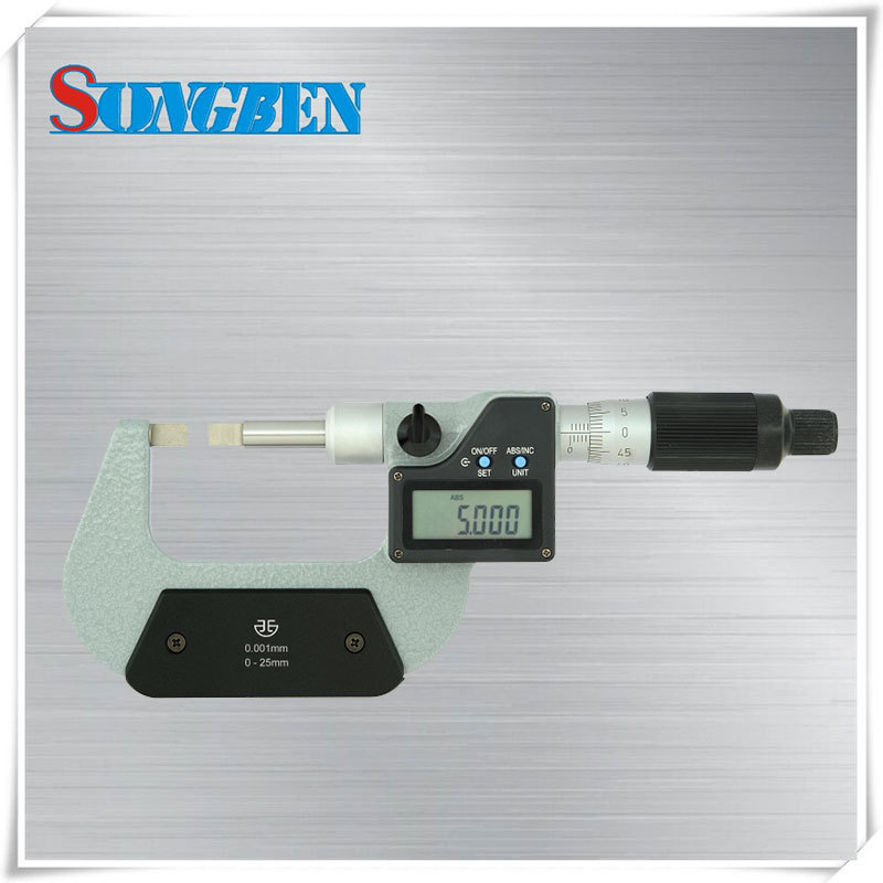 青量电子叶片千分尺B型测头25-50mm高精度295-12-510外径千分尺