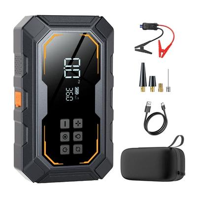 Cross-Border Car Emergency Starting Hava nasosu - n9-start-power-air-pump-all-in-one-machine-smart-battery-clip-eva-storage-bag