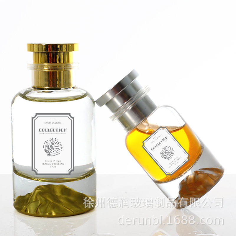 スポット円筒形火山底ボールキャップ 30ml 50ml 100ml ポータブルガラス香水ボトル|undefined