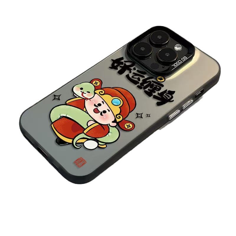 El nuevo año de la serpiente se aplica a la carcasa del teléfono iphone16 Apple 15promax/14 buena suerte 13pro fortuna 12 año nuevo