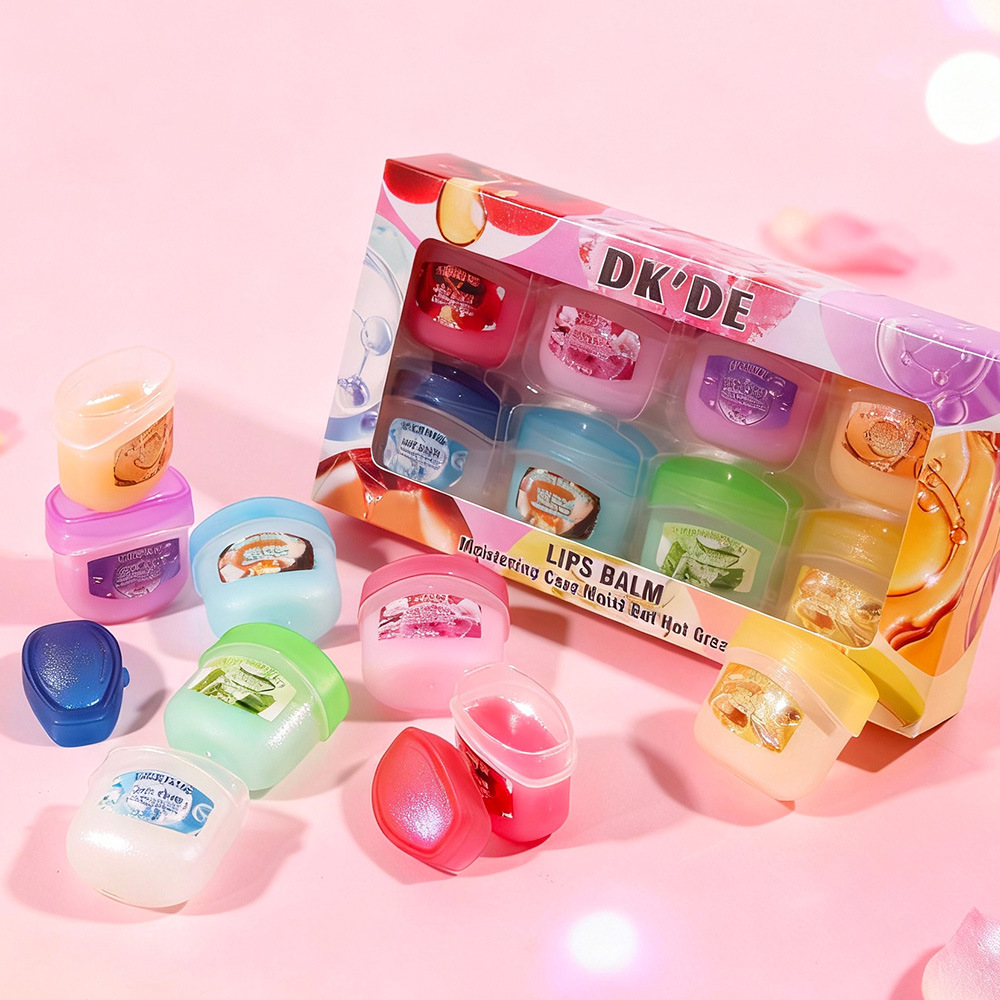 [Cross-Border Supply] Dk'De+8-Color Lip Mask Set, Soft and Firm, Cares for the Lips, Prevents Dryness, Moisturizes and Hydrates