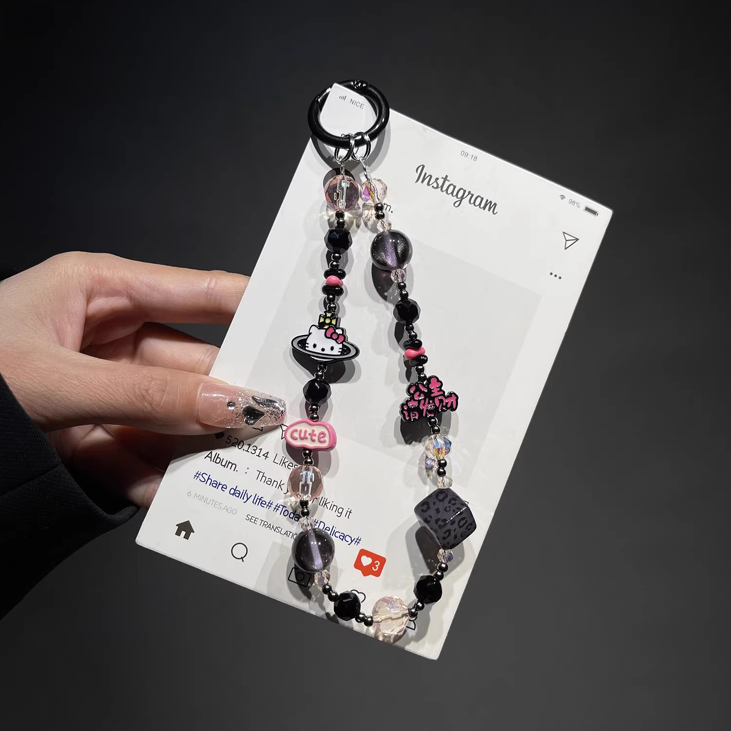 Princesa, por favor, hacer fortuna, cadena de teléfono móvil, nueva aleación de caso de teléfono móvil, colgante de cuentas de alta calidad, colgante de llaves corto