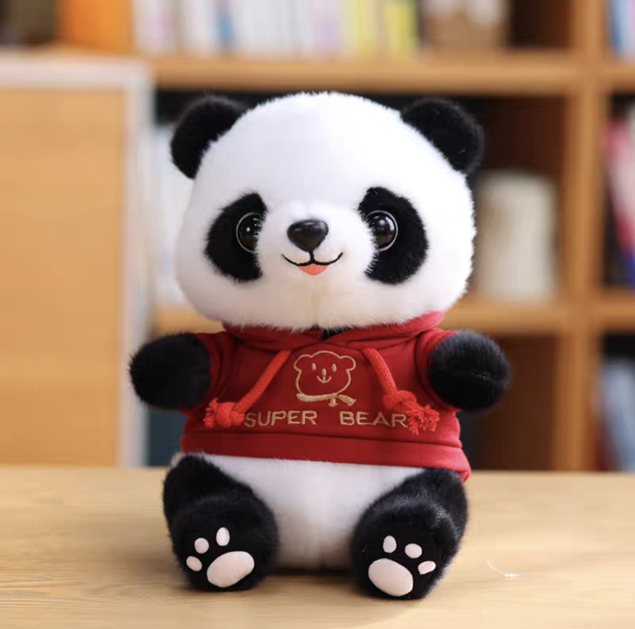 Disfraz encantador panda muñeca juguetes de peluche base panda recuerdos simulación tesoro nacional panda gigante puede agregar logotipo