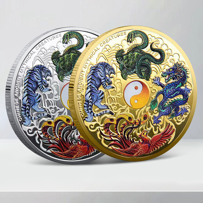 Cross-border Supply Foreign Trade Commemorative Medallion Four-dimensional Color Printing Embossed Metal Commemorative Medallion Collection Gifts Cross-border Supply Foreign Trade Commemorative Medallion Four-dimensional Color Printing Embossed Metal Commemorative Medallion Collection Gifts